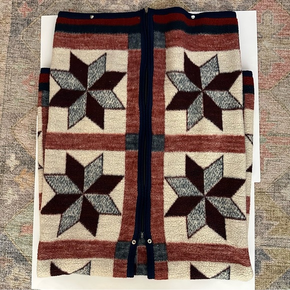 Vintage Biederlack of America Cuddle Wrap Blanket Zip Snap Boho U.S.A. - Picture 3 of 4